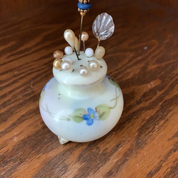 Antique Porcelain Hand Painted Hat Pin Holder Japan - Picture 3 of 6